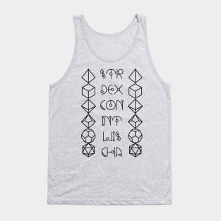 Character Abilities - Dungeons and Dragons Dice Tank Top